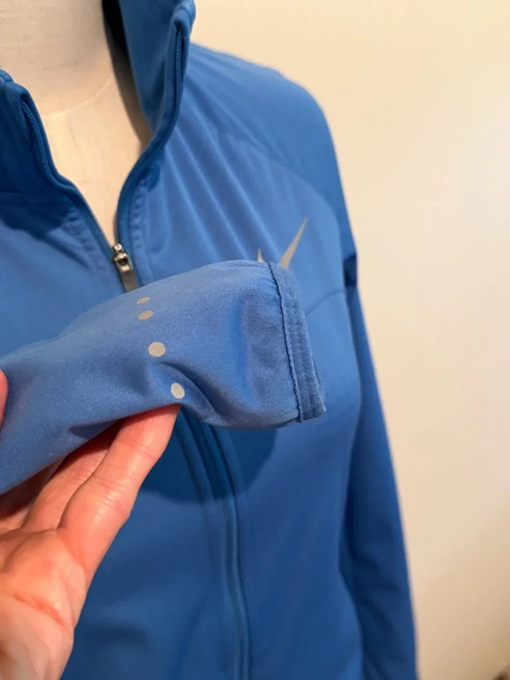 Nike Shield Blue Full Zip Running Jacket Women's Size XS Like New
